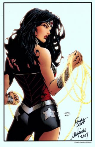 David Finch & Meredith Signed Dc Comics Hero Art Print Wonder Woman