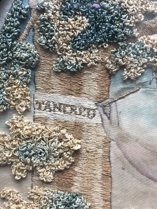 19th C Needlepoint Textile TANCRED Maiden Or Goddess Needlework English 3
