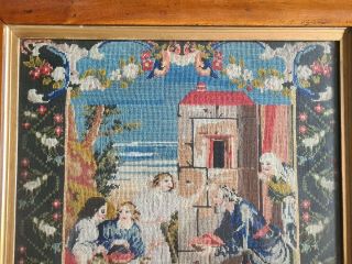 Framed Antique Tapestry Sampler Mary Ann Cadwell Aged 12 Years 1863 SUPPORTS NHS 2