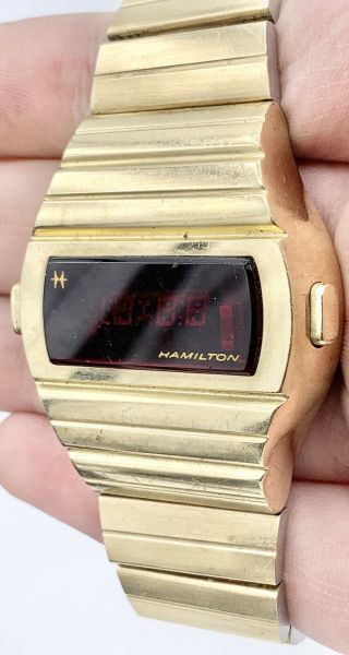 Vintage Hamilton Red Led Watch Cal.  955 Bracelet