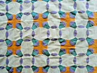 Vintage Hand Stitched Quilt Top 39 " X 48 " Looks Like A Easter Egg