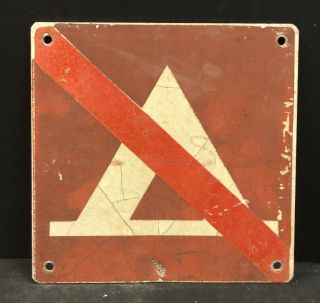 Brown/red 8 " X 8 " No Camping Sign Highway Park Camp Ground Road Vintage