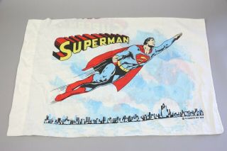 Vintage 1978 Dc Comics Hero Pillow Case Superman Double Sided Pillowcase