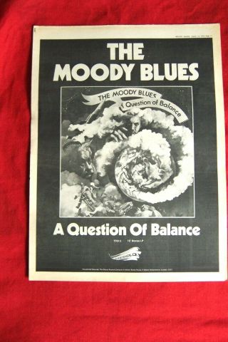 The Moody Blues 1970 Vintage Poster Advert Question Of Balance Album