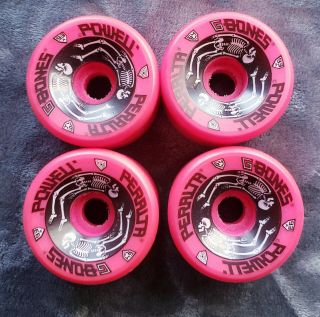 Vintage Powell Peralta G - Bones 64mm Skateboard Wheels - 94a - Pink