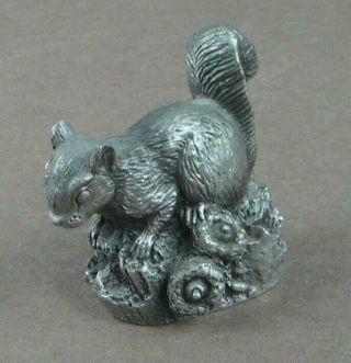 Jane Lunger " The Squirrel " Signed Pewter Figurine Franklin 1981