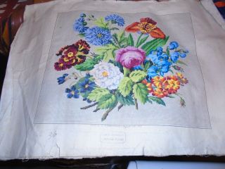 VICTORIAN BERLIN WOOLWORK CHART FOR STITCH PATTERNS - FLORAL - CHARTED PAPER - Q,  RARE 3