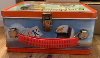 Vintage 1974 Aladdin Evel Knievel 3 - D Metal Lunch Box,  Thermos 3