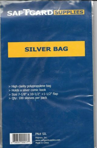 100 Silver Age Size Comic Book Bags And 100 Backing Boards Archival Safe