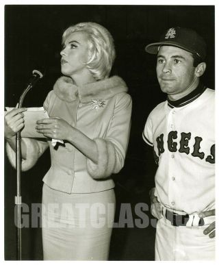 Marilyn Monroe Albie Pearson Baseball Game 1962 Vintage Photograph