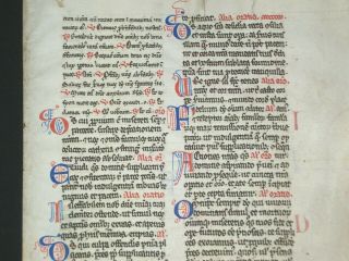RARE Early Medieval Manuscript Vellum Breviary Leaf,  France,  c.  1300 - 1320 2