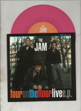 The Jam Four On The Floor 7 " Ep W/ps Mod Punk Paul Weller Pink Vinyl
