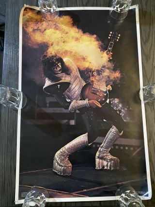 Vintage - Kiss - Ace Frehley 1977 - Aucoin - Smoking Guitar Poster