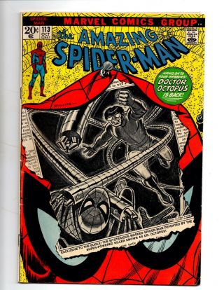 Marvel Comics The Spiderman Volume 1 113 Oct 1972 Very Good Vg
