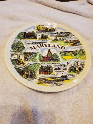 Vintage Maryland State Souvenir Plate