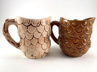Vintage Mid Century Modern 3D Art Owl Coffee Cup/Mug (Set of 2) - Japan 2