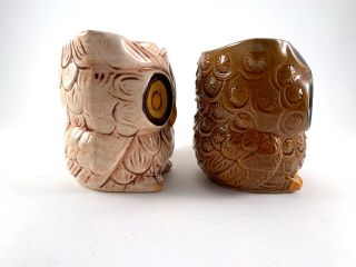 Vintage Mid Century Modern 3D Art Owl Coffee Cup/Mug (Set of 2) - Japan 3