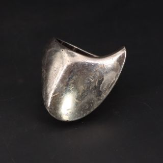 Vtg Sterling Silver Georg Jensen Denmark Modernist Abstract Ring Size 8 - 17g
