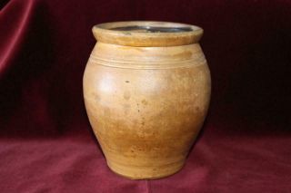 Remarkable Primitive Early American Ovoid Stoneware Jar/vase Circa 1820 - 1830