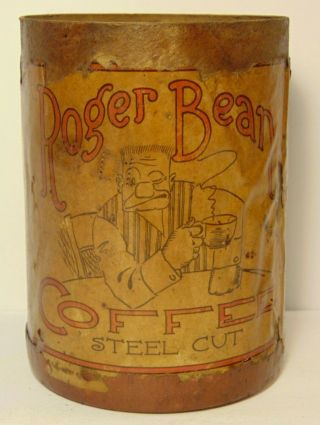 Old Vintage 1910s Roger Bean Coffee Comic Graphic One Pound Indianapolis Indiana