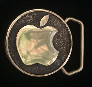 Vintage Apple Computer Logo Belt Buckle - Solid Brass Bts 1978 Steve Jobs