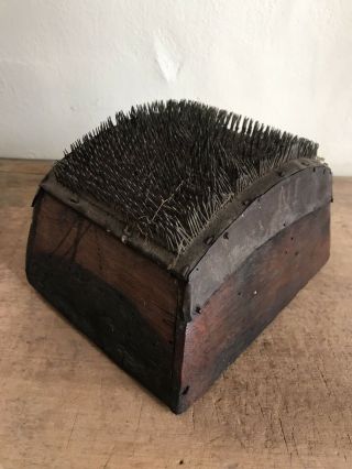 Best Unusual Old Antique Handmade Wooden Flax Fiber Comb Worn Aafa