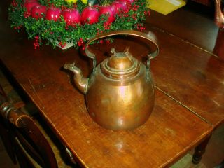 An Early,  South East Pennsylvania,  Hand Dovetailed,  Copper,  Lidded Tea Pot