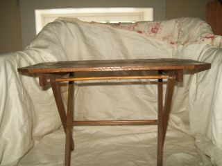 Antique Vintage Oak Folding Wood Sewing Table - - Salesman Sample