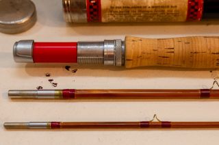 Vintage Montague Redwing 3/2 Bamboo Fly Rod 8 1/2 