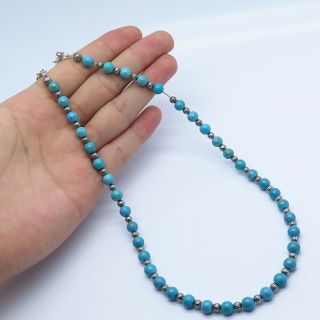 Carolyn Pollack Vintage 925 Sterling Silver Arizona Blue Turquoise Bead Necklace