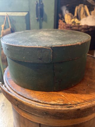 Antique Small Size Pantry Box.  Green Paint