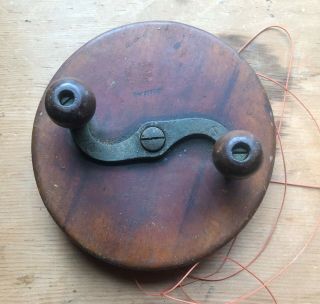 The Otter Wooden Fishing Reel Antique Wood And Brass Vintage