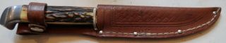 Rare Vintage Case Hunting Knife In Sheath 1932 - 40 Logo,  Jimping,