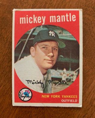 Mickey Mantle 1959 Topps 10 York Yankees Hof