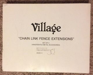 Retired Dept 56 Snow Village - Chain Link Fence Extensions - Set of 4/Excellent 2