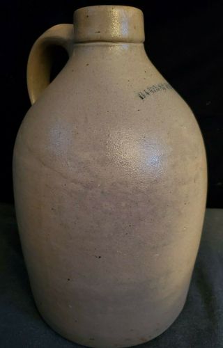 Antique Salt Glaze Beehive Stoneware Jug Bangor Maine