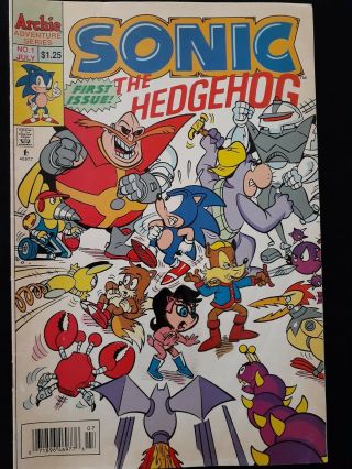 Vintage Sonic The Hedgehog Comic First Issue No1 July 1993 Archie Comic.