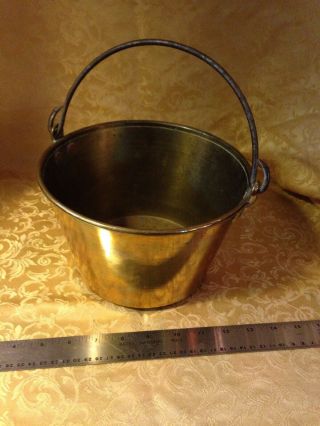 Antique 1860s Ansonia Brass Co.  H.  W.  Haydens Spun Brass Bucket Pal Butter