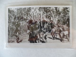 Antique Vintage Old Photo Postcard Aboriginal Corroboree Dance Murray Views