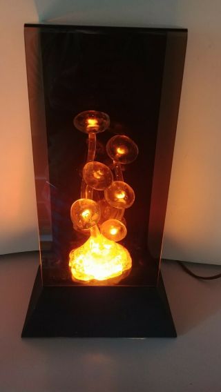 Vtg Rare 60s 70s Mcm Psychedelic Lights Fantastic Acrylic Mushroom Motion Lamp
