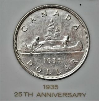 Set of 6 Canada Commemorative Silver Dollars in Custom Vintage Holder 2