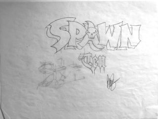 Spawn 10 Cerebus Preliminary Comic Cover Logo Art Dave Sim