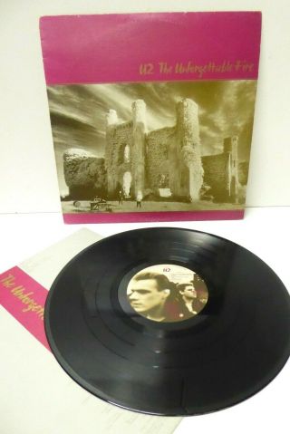 U2 The Unforgettable Fire 1984 Island Records Vinyl Lp