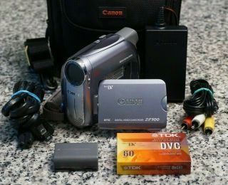 Vtg Canon Zr500 Mini Dv Camcorder Ntsc 25x Video Transfer W/ Fr/sh