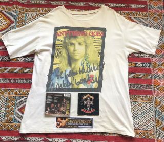 Rare 1989 Vintage Guns N Roses Tshirt,  Appetite For Destruction Cd - Both Signed