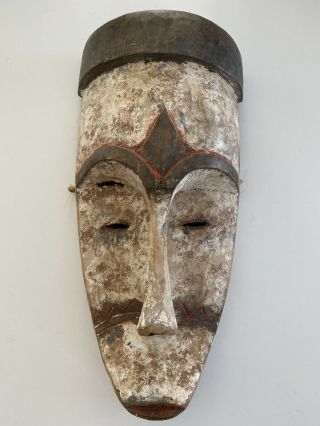 African Ngil Fang Gabon Tribal Hand Carved Wood & Painted Antique Vintage Mask