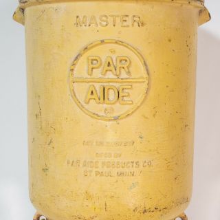 Vintage Par Aid Master Golf Ball Washer W/ Towel Clips Very Rare Yellow Color 2
