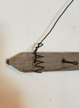 Wood Tobacco Lath Hanger Candle/drying Rack 4 Rusty Nails Folk Art Primitive