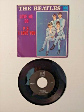 45 The Beatles Rare Black Label Love Me Do,  Pic Sleeve Tollie T - 9008 Rc1