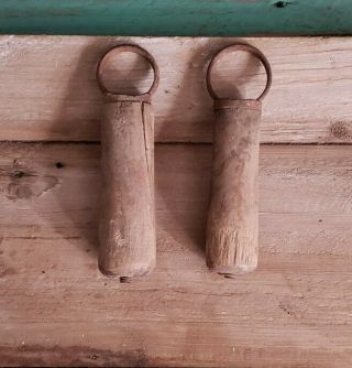 Primitive Vintage Hand Scythe Wooden Handle Farm Tool Parts [2]